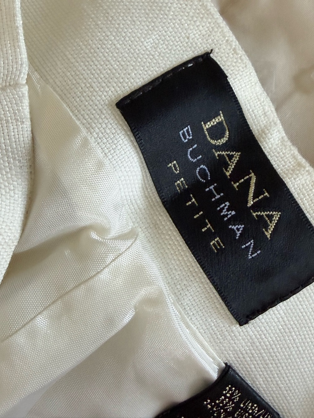 Dana Buchman dressy Cream Textured Pants - Picture 2 of 9